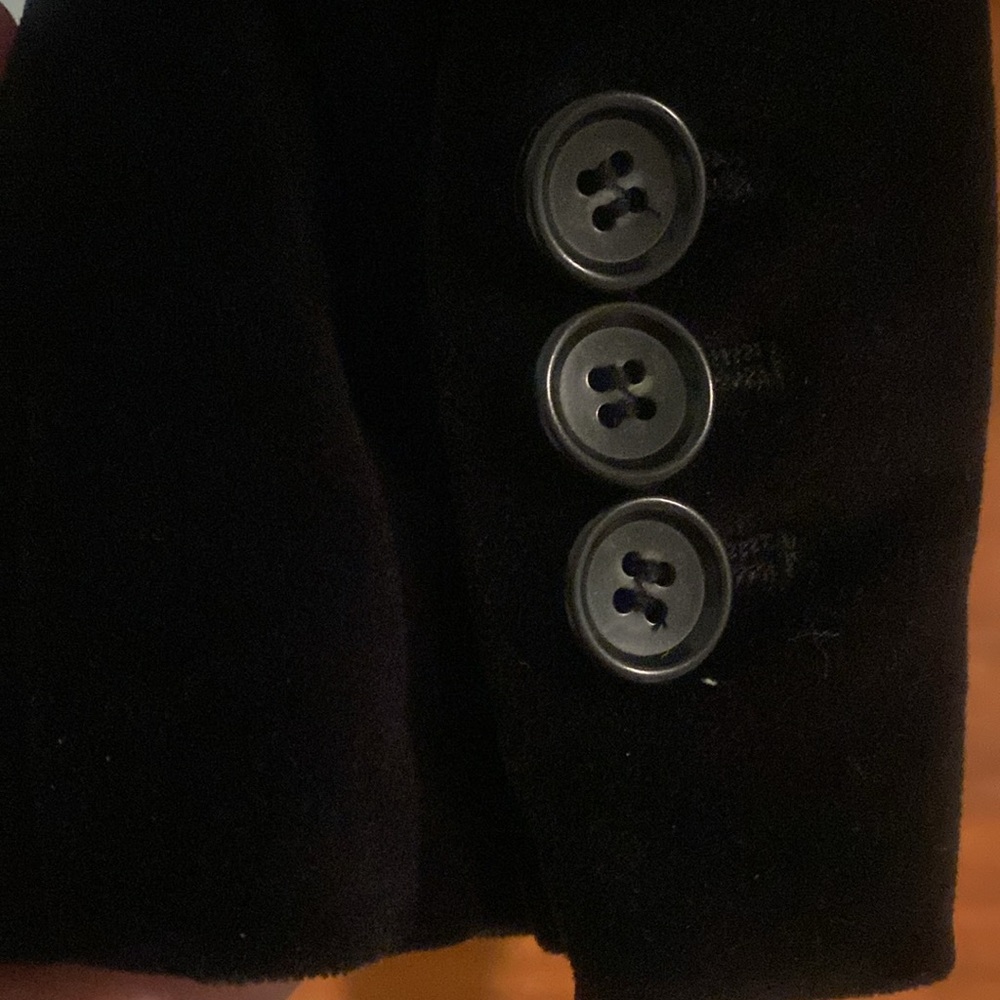 PRE-OWNED TALBOTS BLACK VELVET SINGLE BUTTON BLAZER - Picture 6 of 12